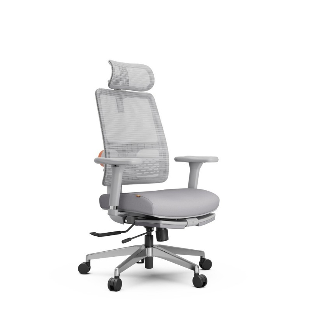 Эргономичное компьютерное кресло FoxGear NETZ модель M, серый (FG-NETZ-M-GY)