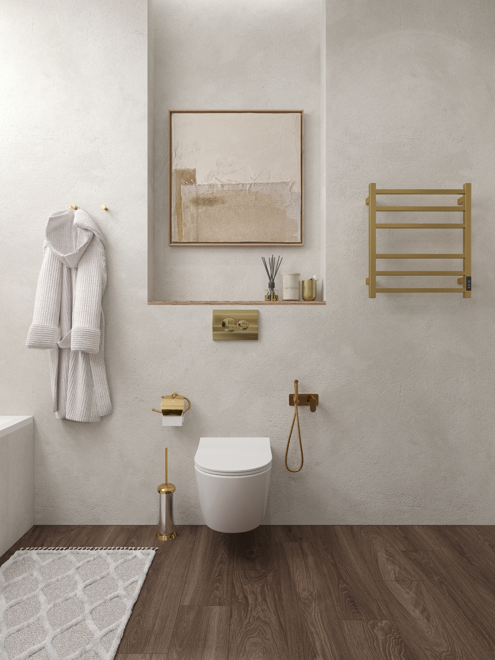 Кнопка смыва для унитаза DIWO 7315 пластик, цвет матовое золото