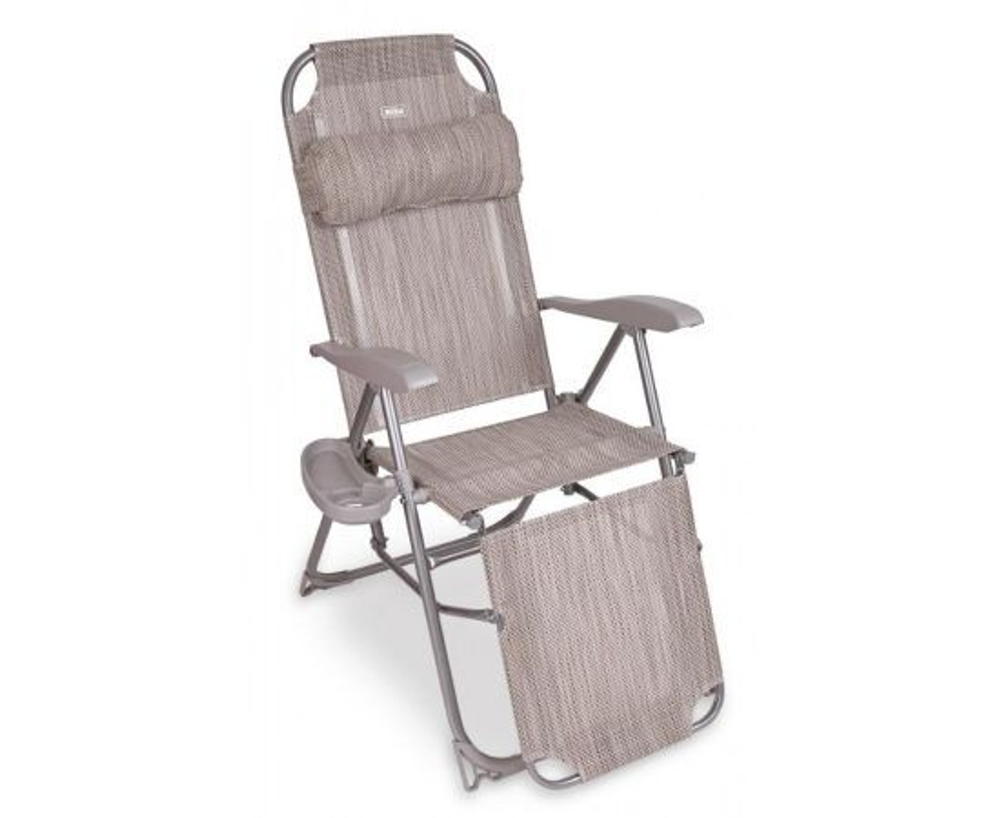 Кресло-шезлонг для дачи и отдыха с подножкой и полкой Nika КШ3/2 муссон