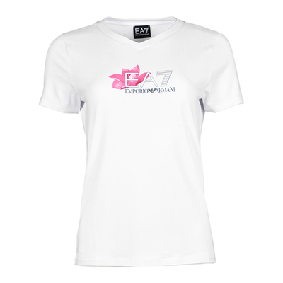 Женская футболка теннисная EA7 Women Jersey T-Shirt - white