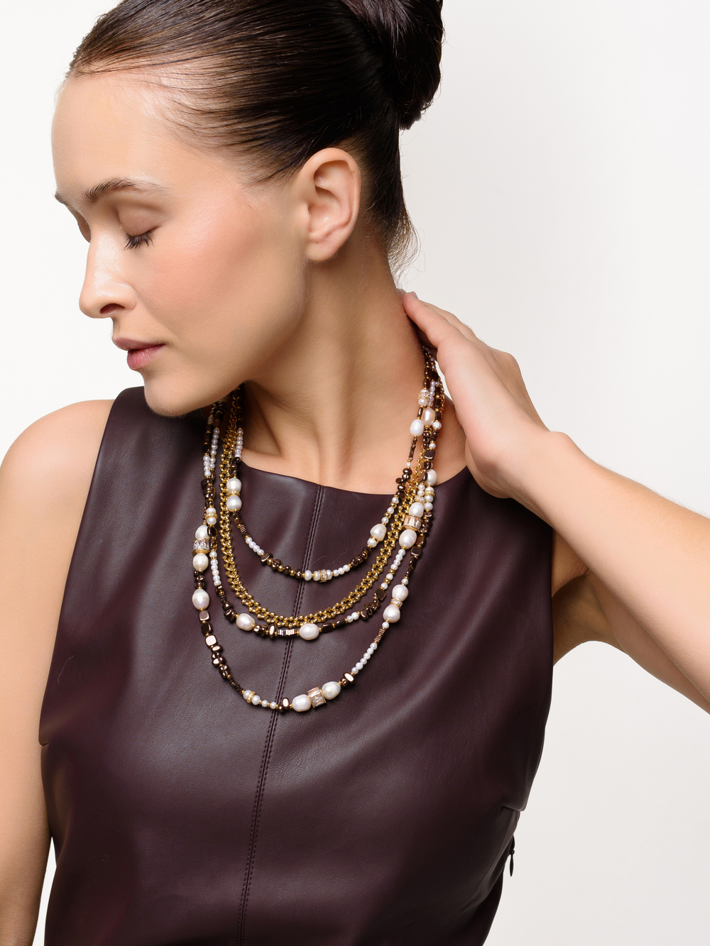 Колье "Hematitte Pearl Marriot" Gold