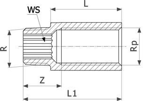 VIEGA Удлинитель бронза НР-ВР, модель 3525 1/2" x 1/2" x 150 440305