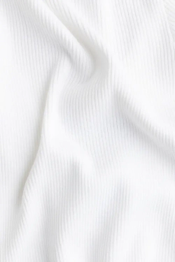 H&M Топ в рубчик с длинными рукавами, белый