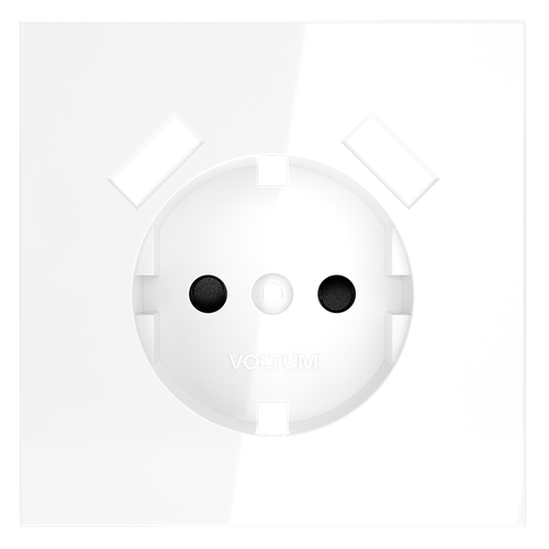 Накладка для розетки с заземлением и защитными шторками, с USB A+A, S70 (белый глянцевый)