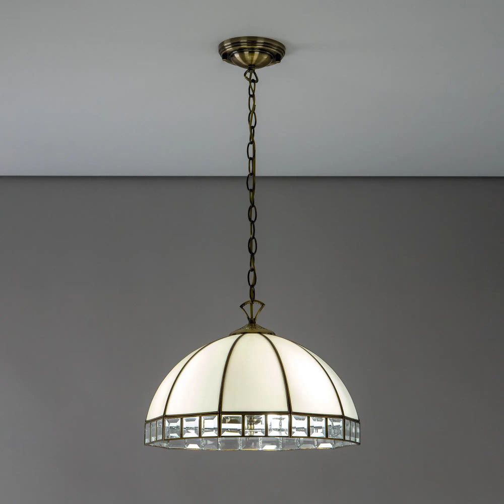 Citilux Шербург-1 CL440132 Люстра витражная подвесная Бронза