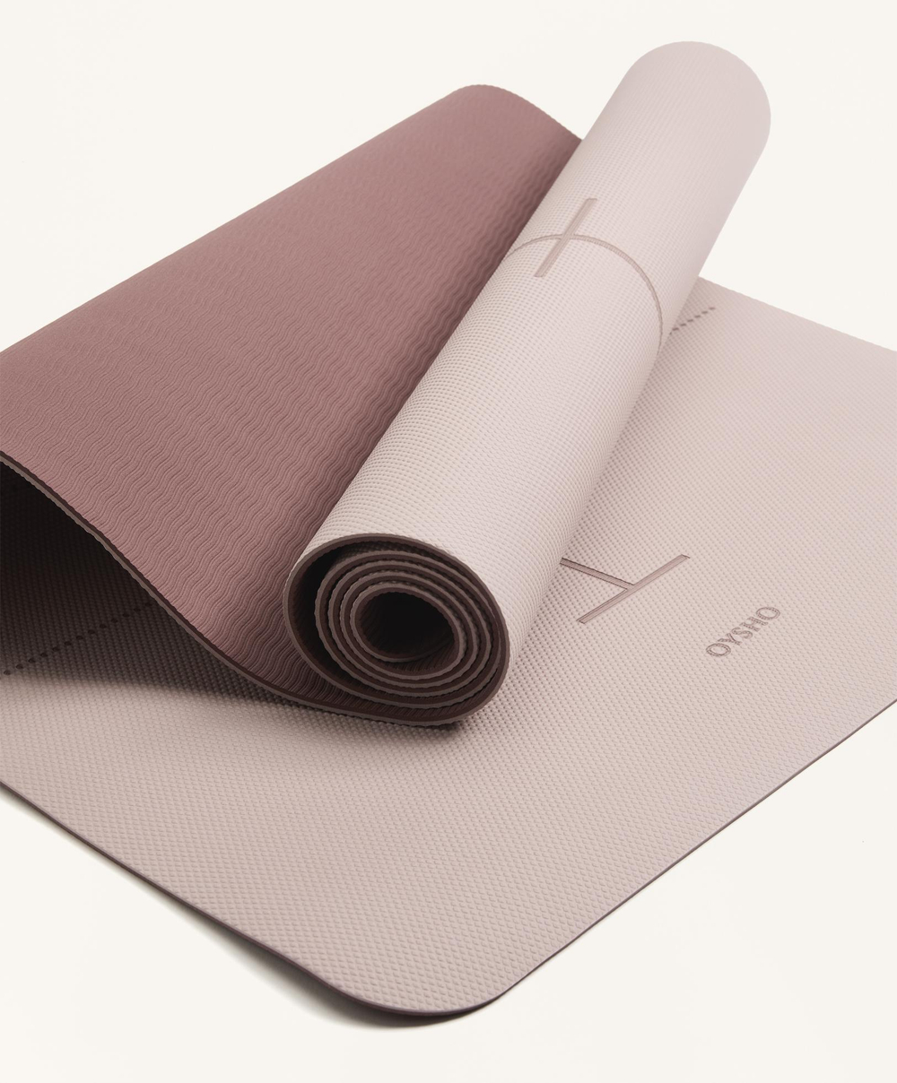 OYSHO Коврик для йоги толщиной 5 мм, бежево-розовый