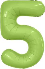 Agura Шар 40" / 102 см "Цифра 5" сатин Фисташка Slim (БГ-60)