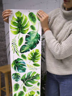 Интерьерные виниловые наклейки большие воздушные шары на стены в детскую, дома, облака, пейзаж