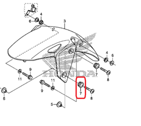 61105-KRY-900. RUBBER, FR. FENDER MOUNTING