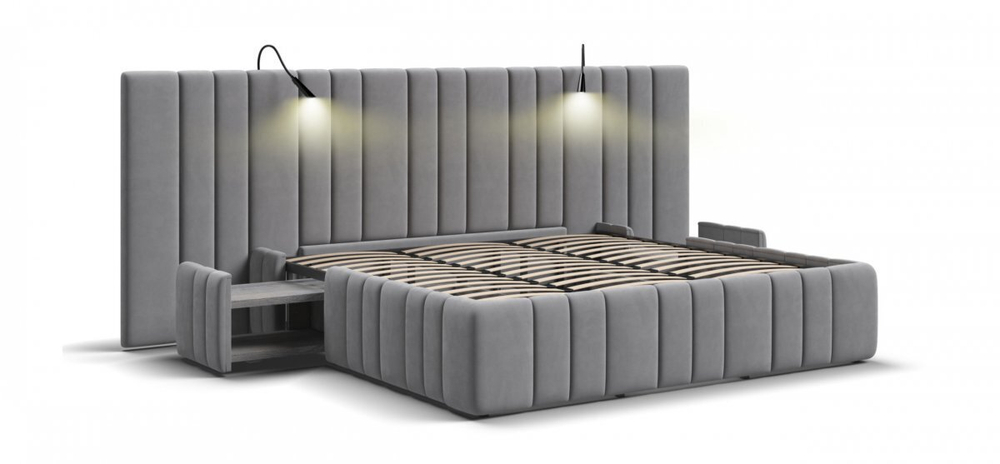 Кровать BOSS INFINITY 180*200 велюр Monolit сталь