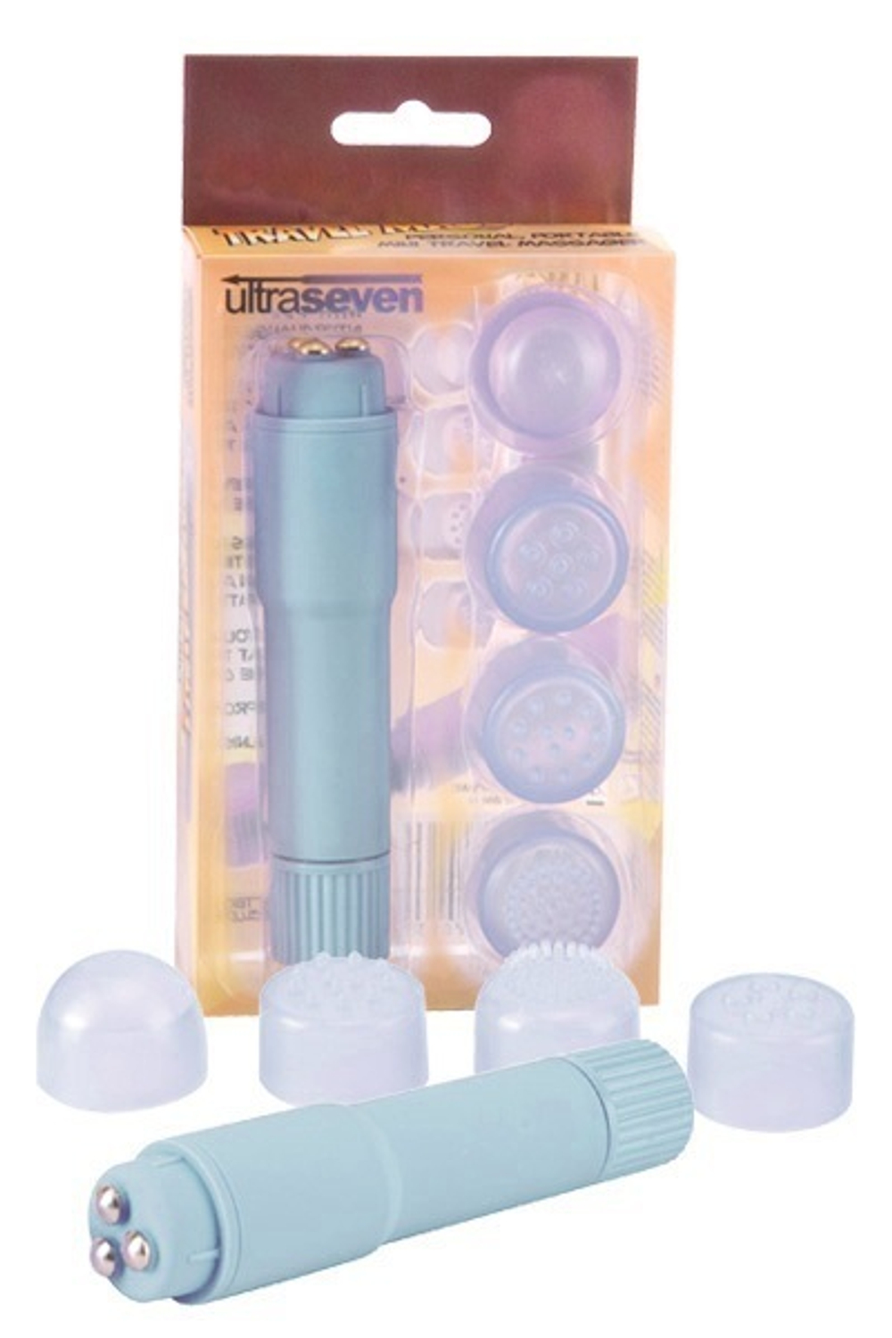 Компактный вибромассажер с 4 насадками