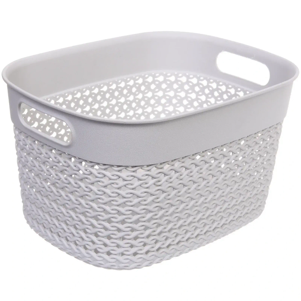 Корзина для хранения с крышкой «МАРСИ», цвет серый, 27*21*15,5см