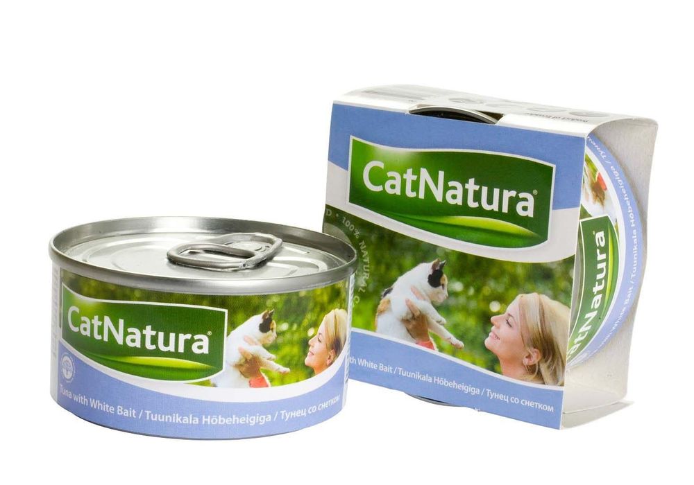 Cat Natura консервы для кошек тунец со снетком 85г