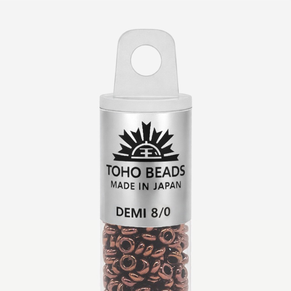 Японский бисер TOHO Demi 8/0 (№222), металлизированный, непрозрачный глянцевый
