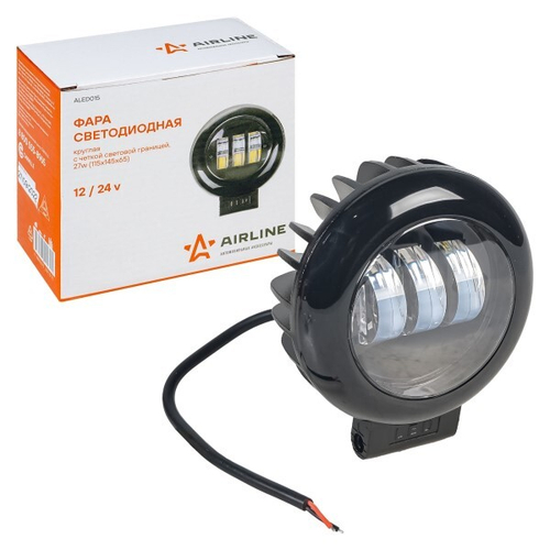 Фара светодиодная дополнительная 3 LED 27W, 12/24V (круглая) (AIRLINE)