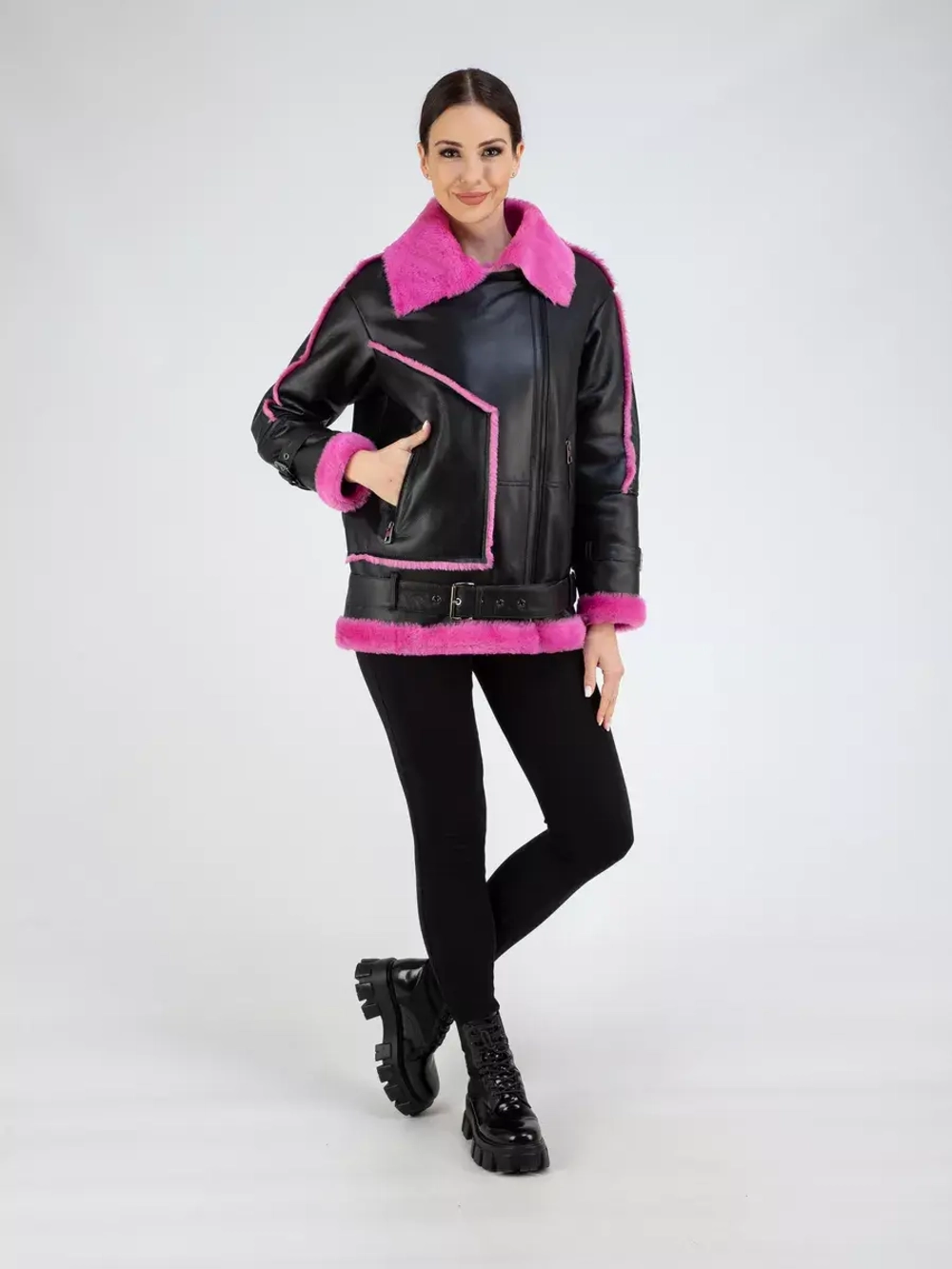 Дубленка авиатор натуральная зимняя