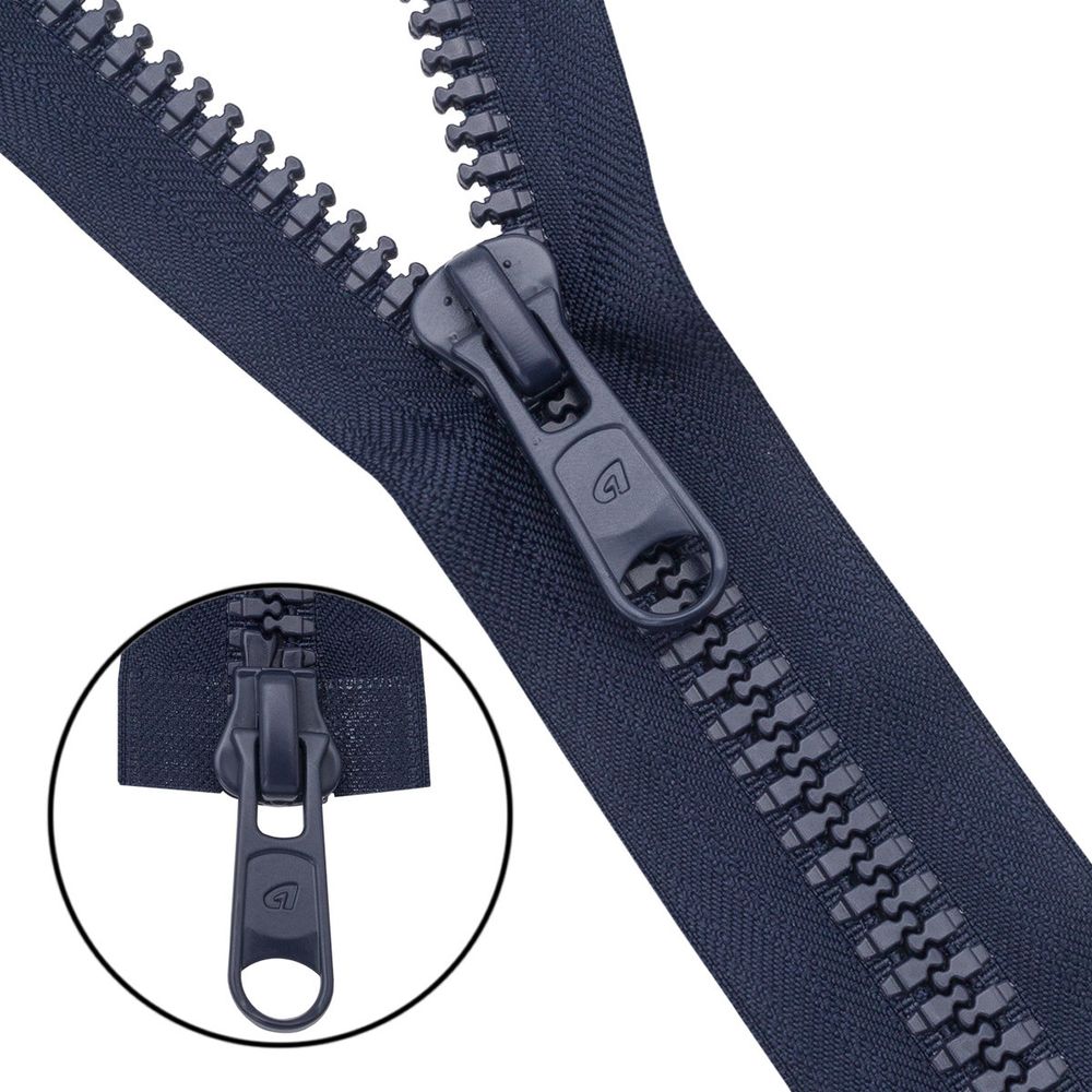Молния трактор Arta Т8 (8 мм) 2 зам., разъем., 80 см, (2080), A058 т.синий, НОВЫЙ МАТОВЫЙ ЗАМОК, уп.50 штук