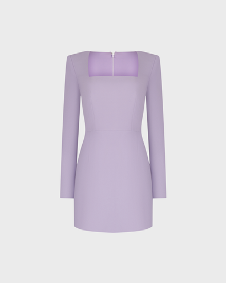 Платье мини с вырезом каре