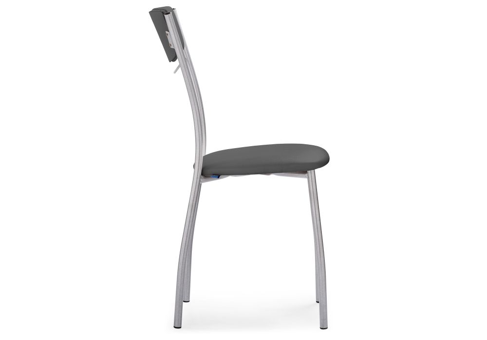 Стул на металлокаркасе Goki с мягкой спинкой серый полимер / светлый мусс
