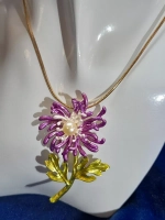 Брошь-кулон "Георгин сиреневый"