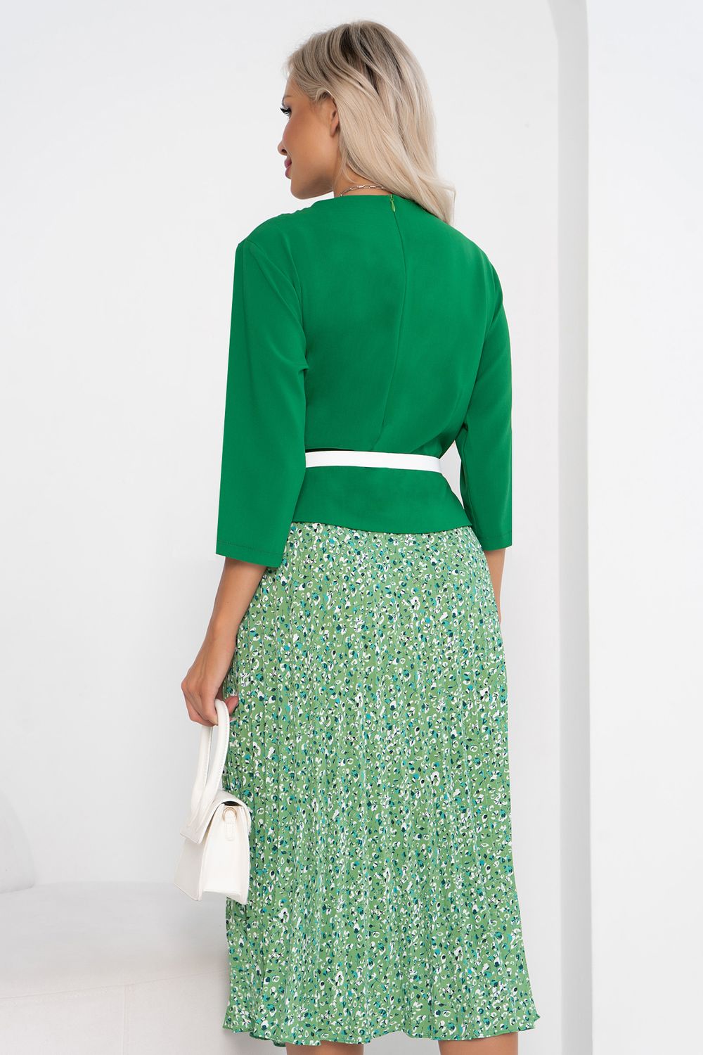 Платье с баской  (зеленый) Р11-1183/2 Nikol (Акция)