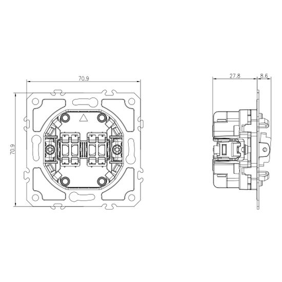 Механизм выключателя В2 с 3-х мест (перекрестного),  10A 250В~,  серия DB