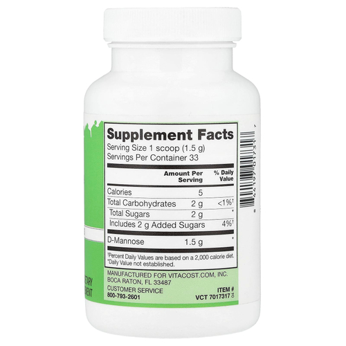 Vitacost, D-манноза, 50 г (1,8 унции)