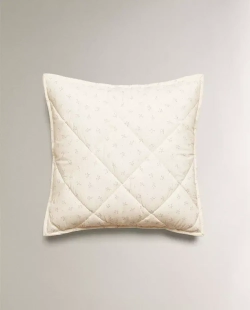ZARA HOME ДЕТСКАЯ НАВОЛОЧКА С ЦВЕТОЧНЫМ ПРИНТОМ, ЭКРЮ
