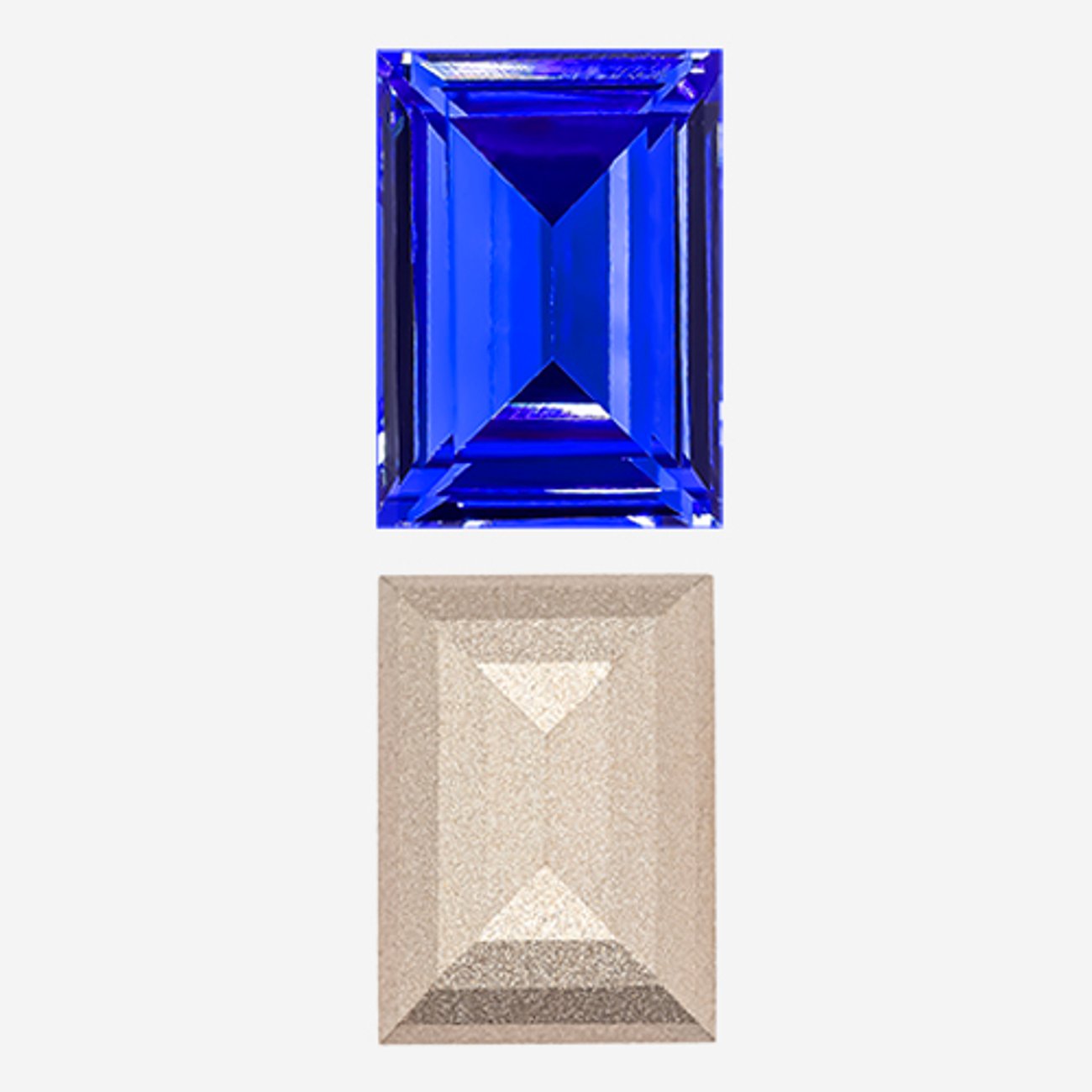 Кристалл Прямоугольник (Step Cut Fancy Stone), оттенок "Синий Капри"/"Capri Blue", 18*13мм