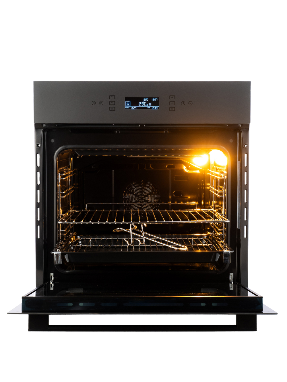 Духовой шкаф электрический встраиваемый MBO 6711W-NM (BLACK) черный нано- матовое стекло, 70л, 11 режимов, до 250 Со (MACBI)