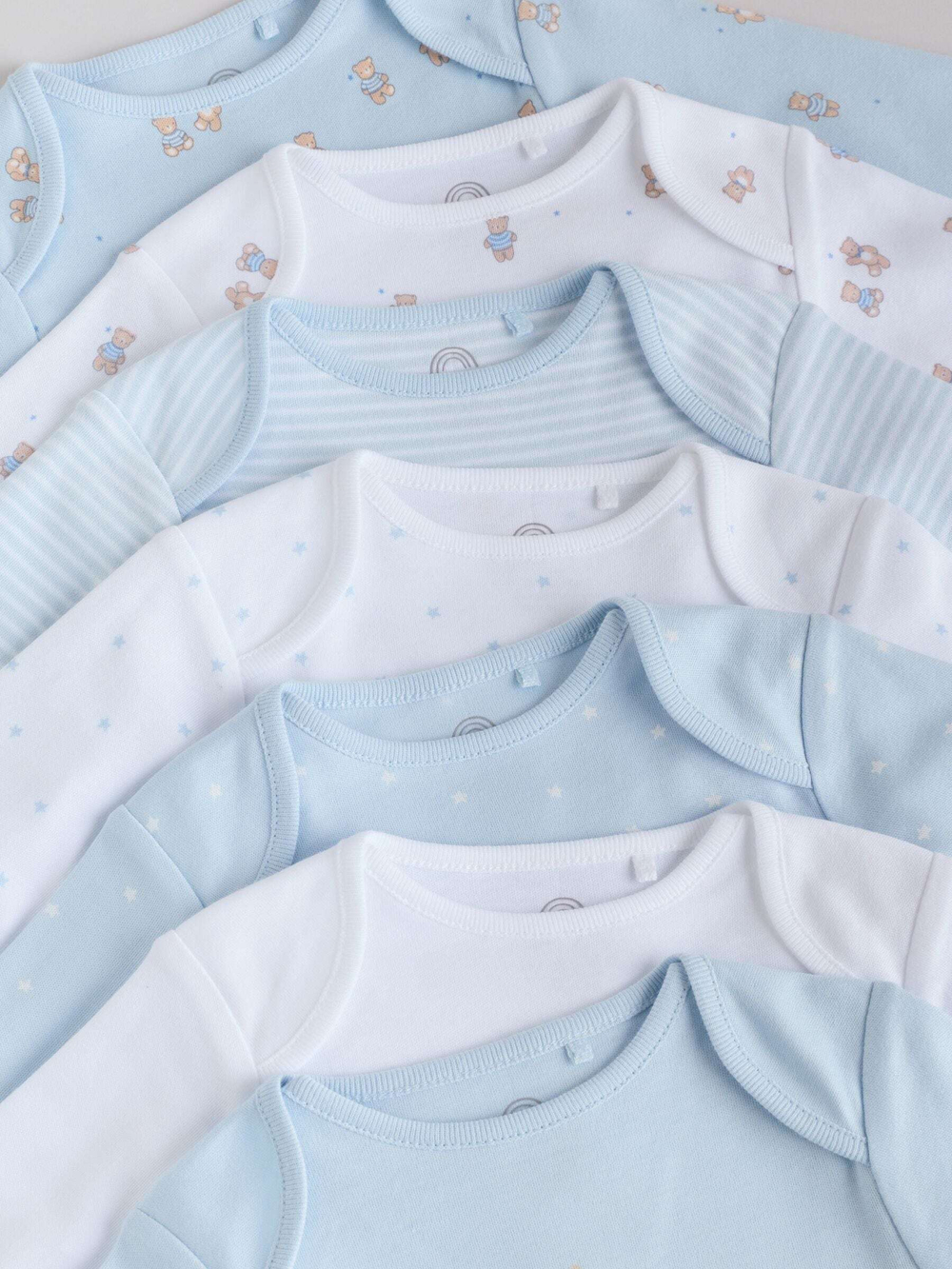 Боди с длинным рукавом для малышей Next W70-033, 7 шт., Голубой