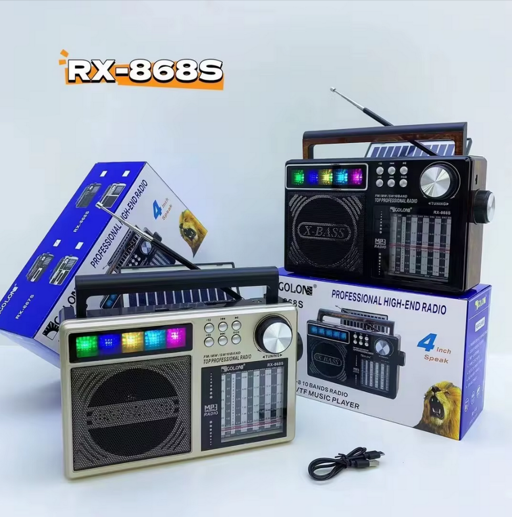 Радиоприемник с MP3 плеером+Solar panel Golon RX868S