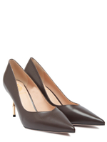 Женские туфли кожаные на бамбуковом каблуке