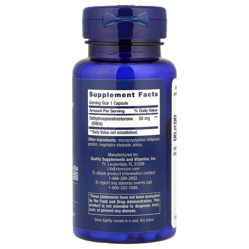 Life Extension, DHEA, 50 мг, 60 капсул