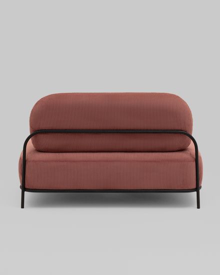 Диван Стоун велюр рельефный коралловый