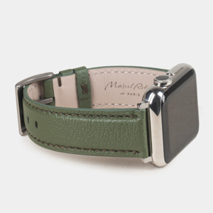 Ремешок для Apple Watch 44/45/46 mm из кожи козы, цвета хаки