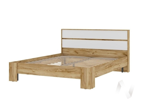 Кровать 1.6х2.0 КР 03 МС Хелен ЛДСП (дуб крафт золото/белый шагрень)