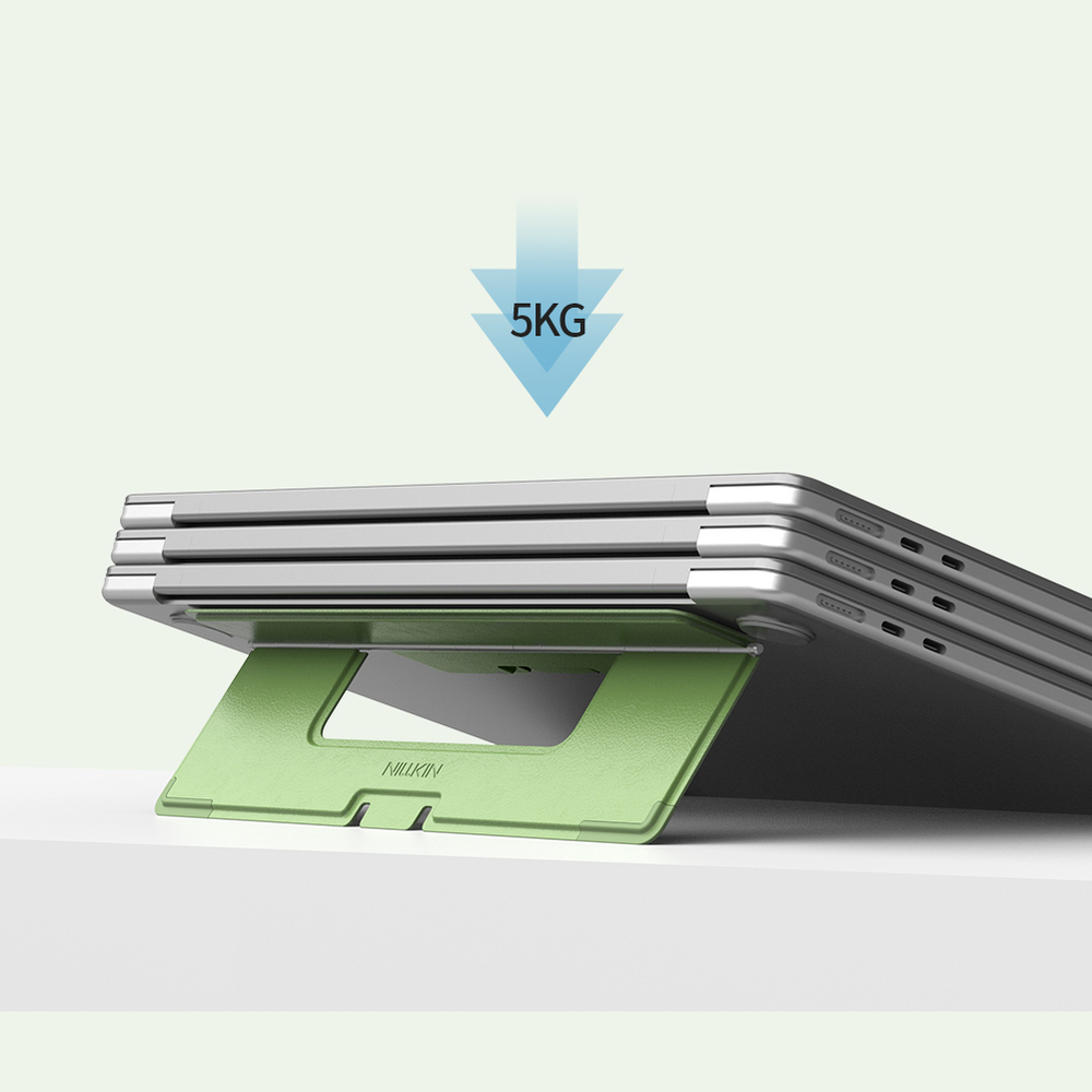 Тонкая складная подставка черного цвета от Nillkin для ноутбука, серия DualWing Adhesive Laptop Stand