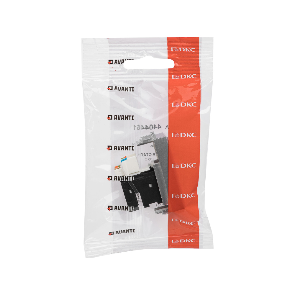 Компьютерная розетка RJ-45 модульная, кат.5е, "Avanti", "Закаленная сталь", 1 модуль