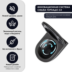 Инсталляция пневматическая с подвесным унитазом CULTO TOR V30 черный. Панель смыва черная квадратная. Система смыва Торнадо