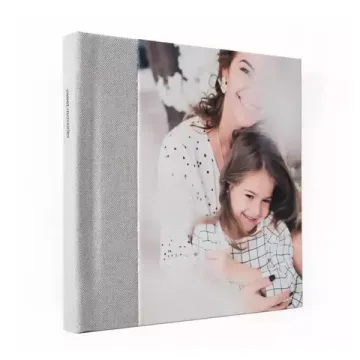 30х30 фотокнига с фото-обложкой и текстильным торцом "Ash"