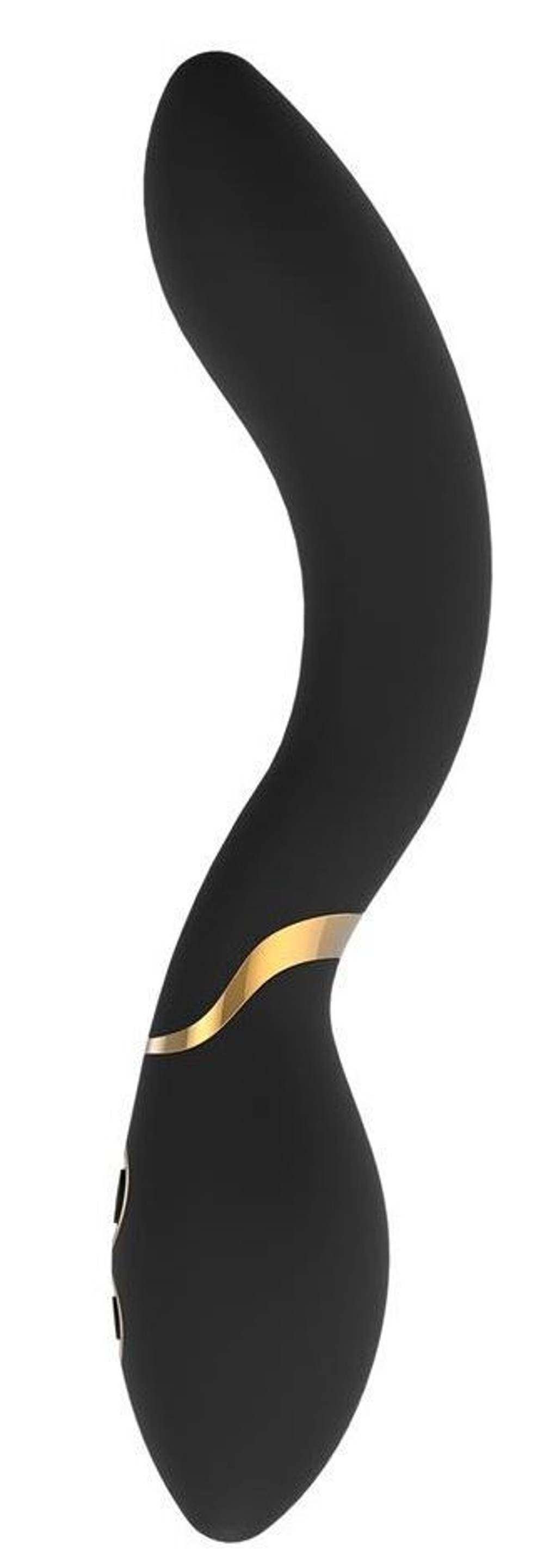 Черный изогнутый вибромассажер Josephine - 20 см. (Цвет: черный)