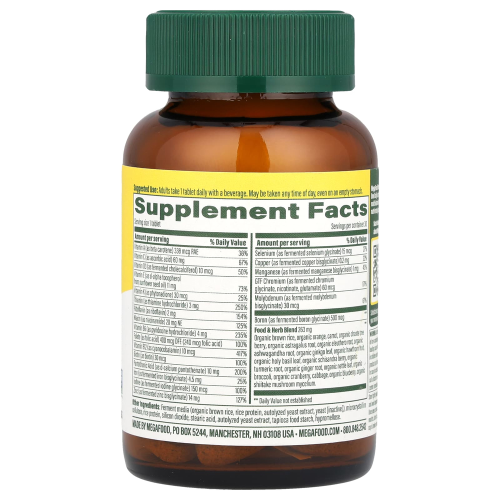 MegaFood, мультивитамины для женщин старше 40 лет для приема один раз в день, 30 таблеток