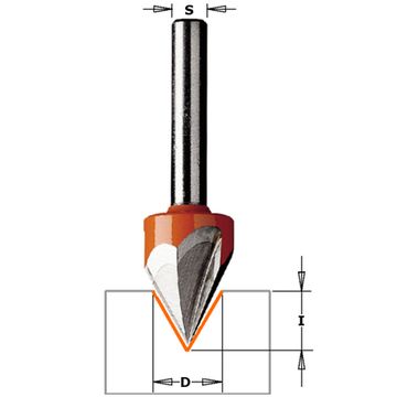 Фреза концевая  для гравирования и декорирования D=12,7 I=11,0 S=8,0 L=57,0 CMT 958.001.11