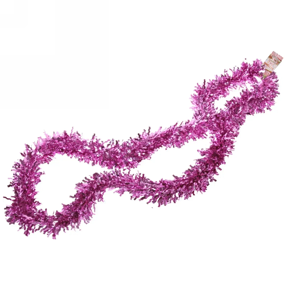 Мишура 2 м 9 см «Яркая змейка», Малиновый