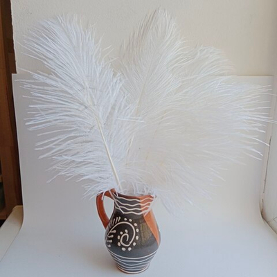Перья страуса белые 25 - 30 см. 2 сорт