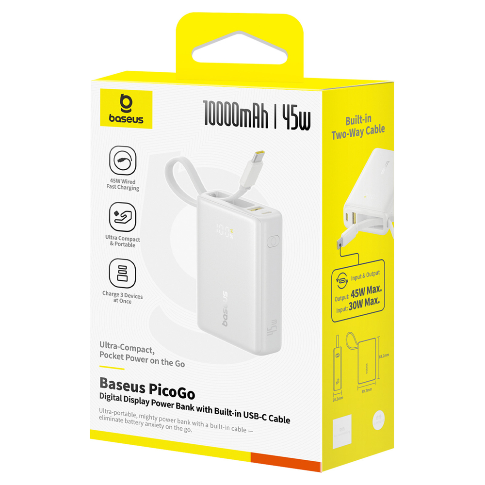 Внешний аккумулятор Baseus PicoGo 2C+U 10000mAh 45W