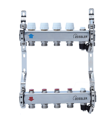 Коллекторный блок из нержавеющей стали 1*3/4 -6 выходов для отопления