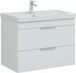 Тумба с раковиной Aquanet Ирис new 80 подвесная белый глянец