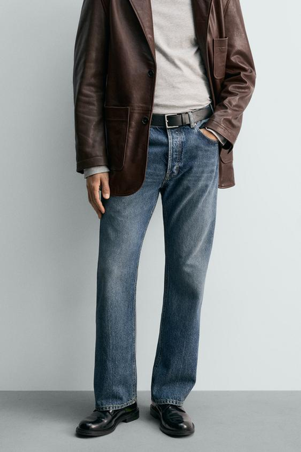 ZARA ДЖИНСЫ STRAIGHT BOOTCUT, ЗЕЛЕНОВАТО-СИНИЙ